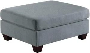 Poundex Linen-Like Fabric Upholstered Cocktail Ottoman in Grey