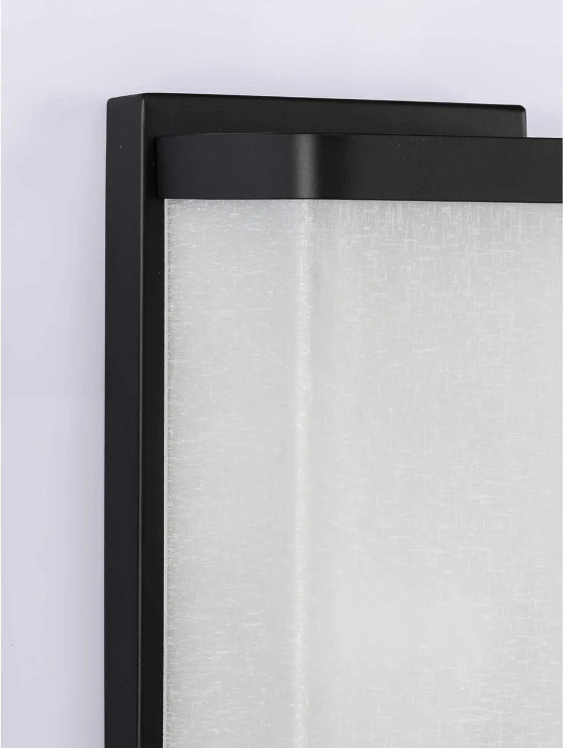 Progress Lighting One-Light Linen Glass Wall Sconce Black 12" x 6"