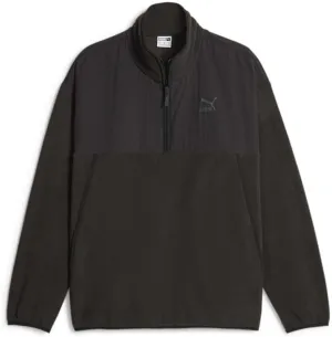 PUMA Mens Classics Utility Half-Zip Jacket Athletic Outerwear Casual Half Zip Pockets - Black - Size XL