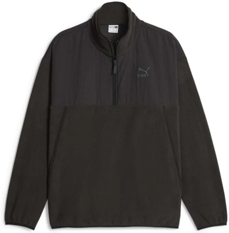 PUMA Mens Classics Utility Half-Zip Jacket Athletic Outerwear Casual Half Zip Pockets - Black - Size XL
