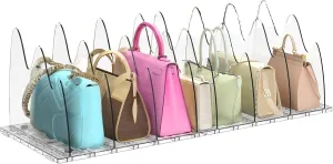 Purse Organizer for Closet,8pcs Adjustable Shelf Dividers for Closet,Clear Acrylic Handbag Storage Organizer for Bedroom,Kitchen,Cabinets,Bathroom