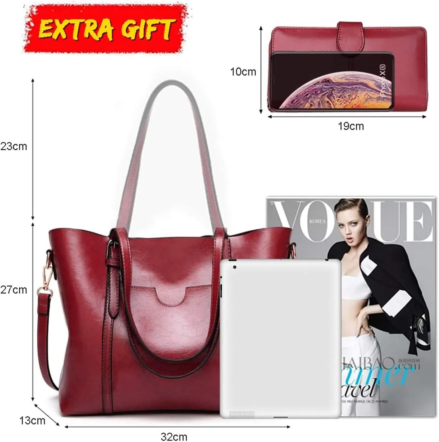 Purses and Handbags for Women Large Shoulder Tote Satchel Purse Work Bags with Matching Wallet