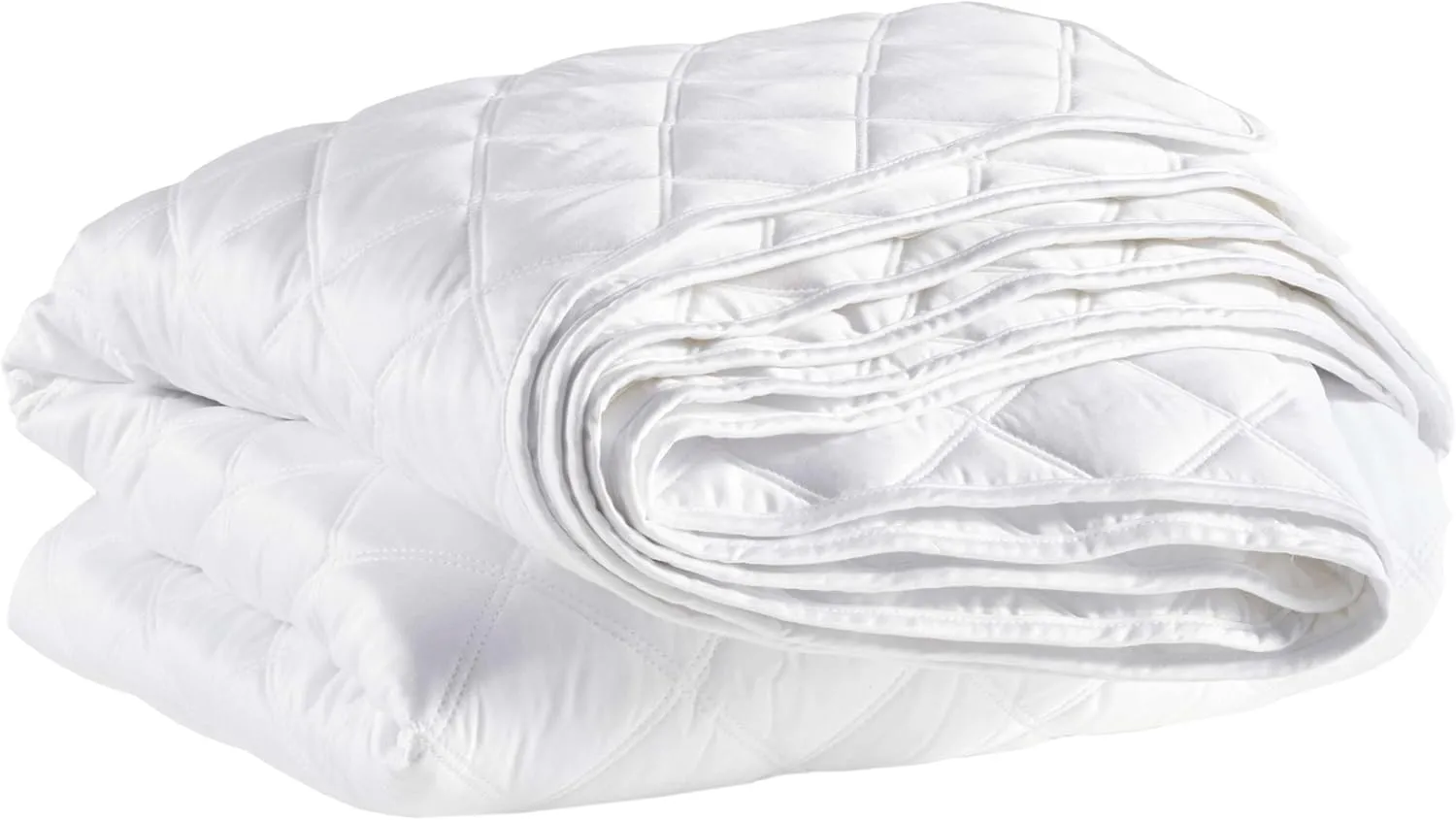 Quilted Silken Solid White Coverlet, King Size, White Solid Pattern