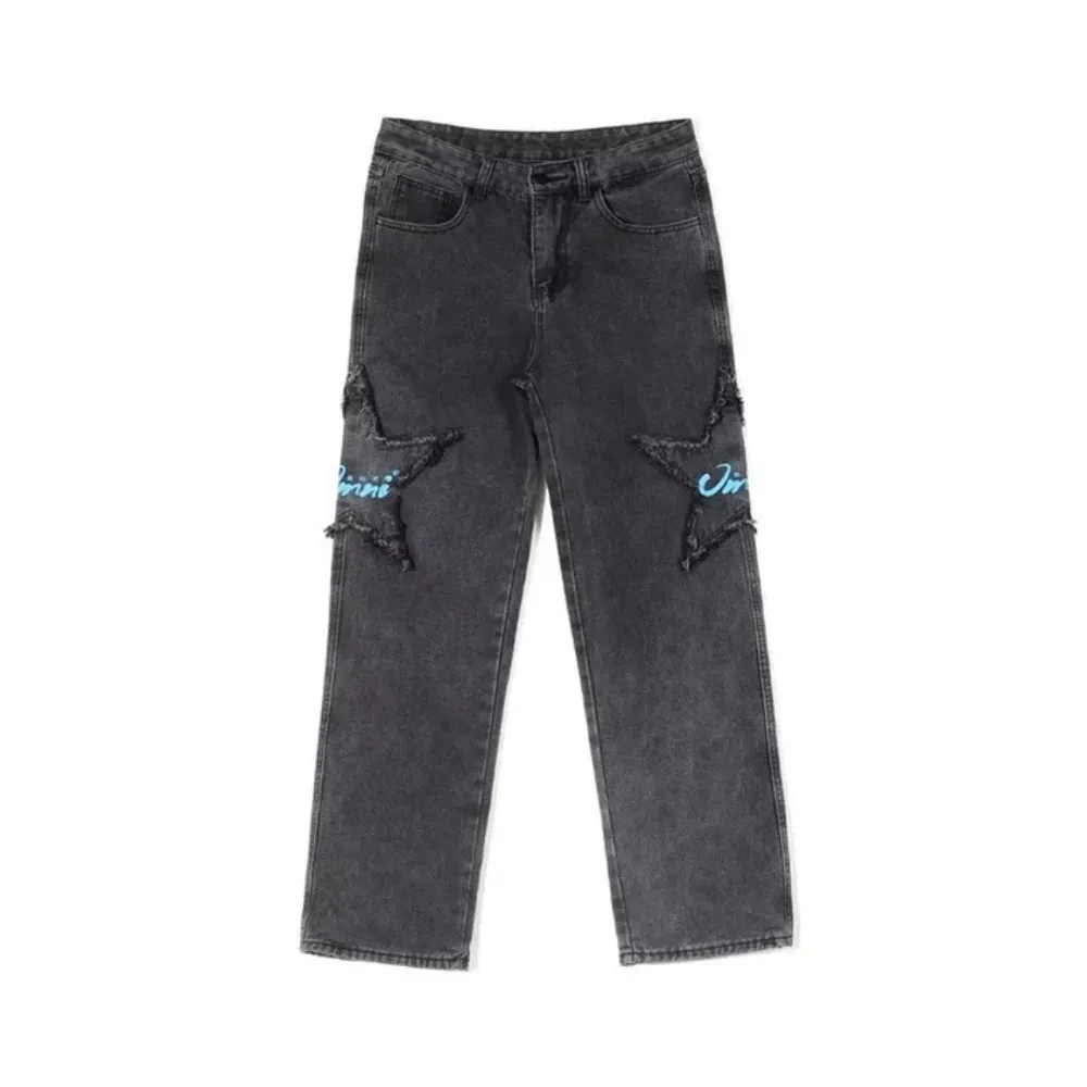 "Street Star Patchwork Baggy" Jeans