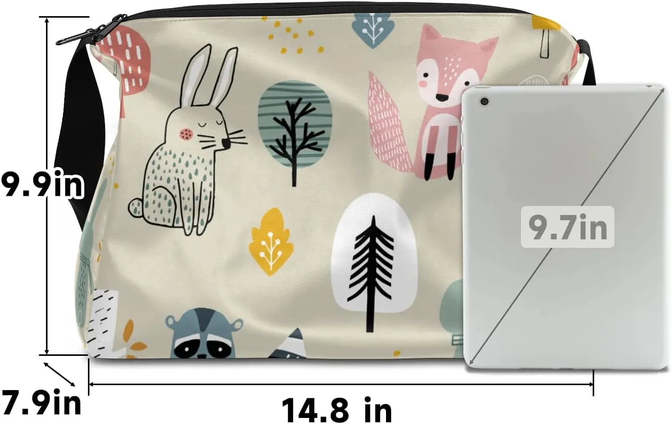 Rabbit Fox Trees Small Gym Bag for Men Women Workout Sport Duffle Bag Waterproof Weekender Overnight Bag Lightweight Carry on Tote Bag Crossbody Shoulder Travel Bag for Swim Yoge Dance