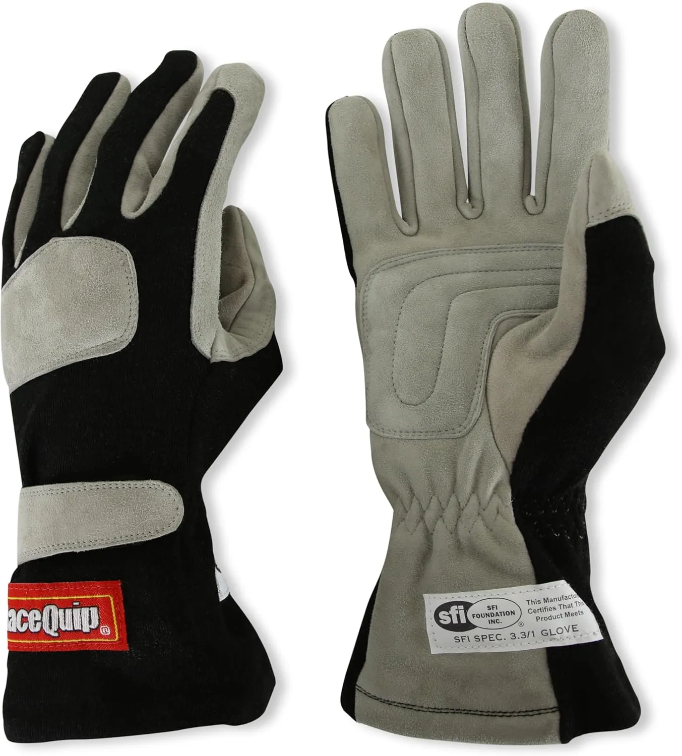 RaceQuip® 351006RQP 351 Series Driving Gloves - SFI 3.3/1 - Black/Gray - XL
