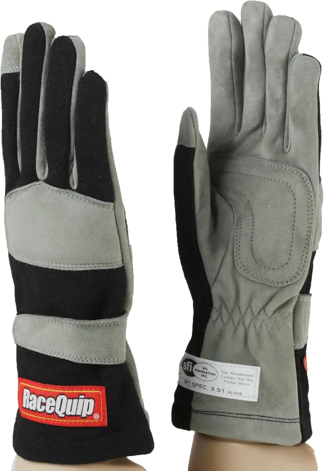 RaceQuip® 351006RQP 351 Series Driving Gloves - SFI 3.3/1 - Black/Gray - XL
