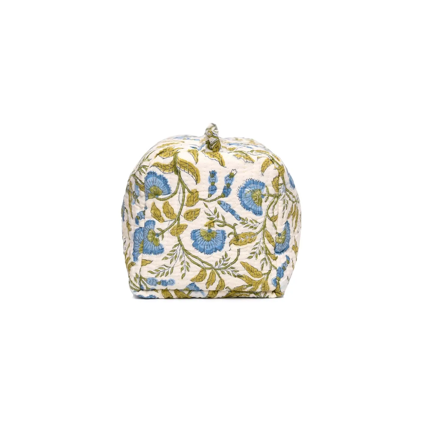 RANGOON CREEPER BLUE QUILTED TOILETRY POUCH