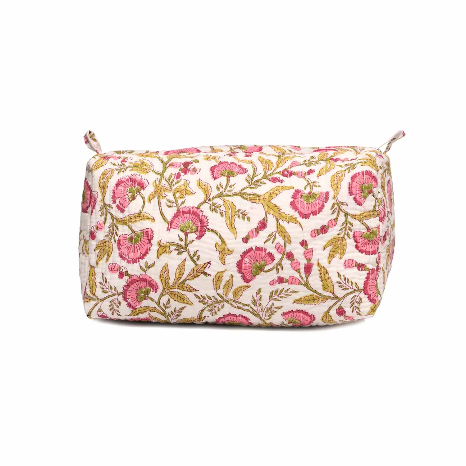 RANGOON CREEPER PINK QUILTED TOILETRY POUCH