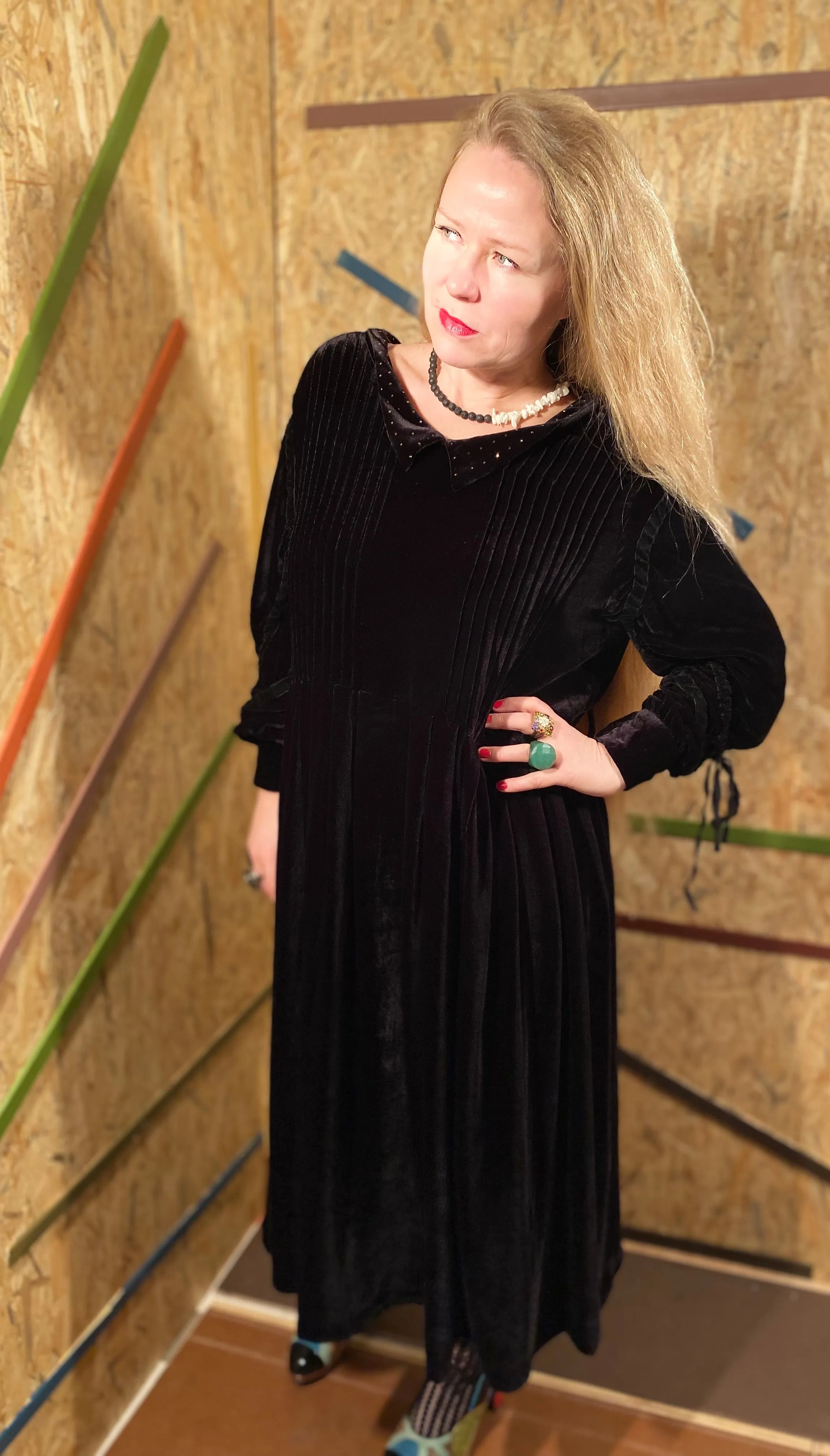 Reese - Black silk velvet