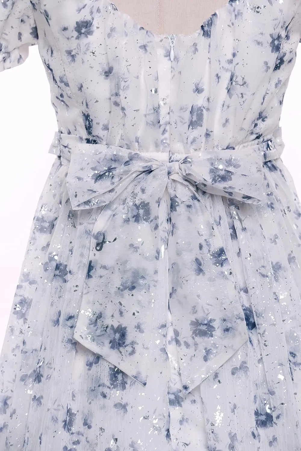 Regency Dresses for Women Elegant Puff Sleeve Empire Waist Dress