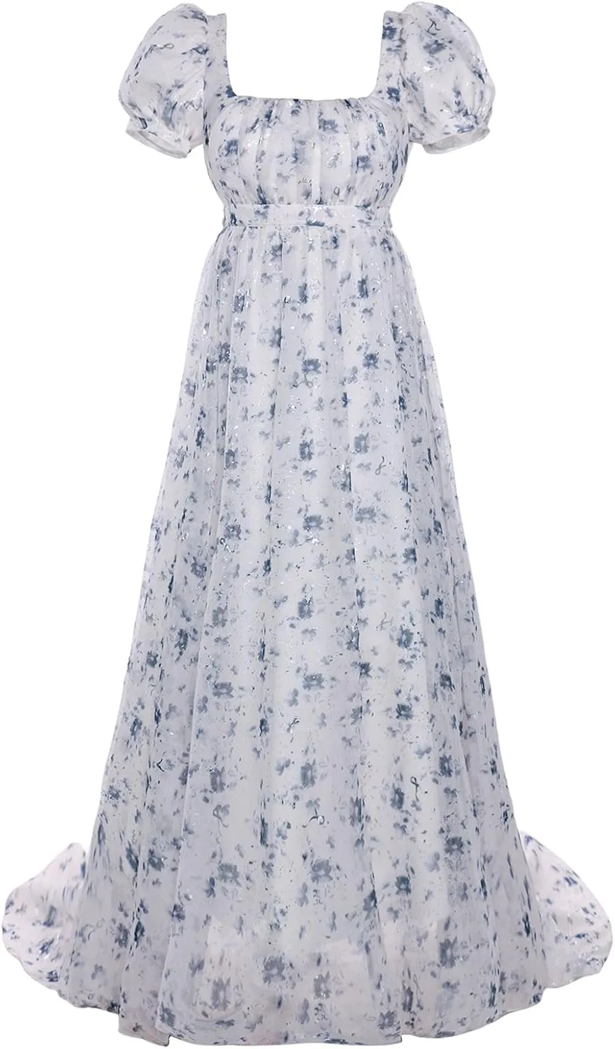 Regency Dresses for Women Elegant Puff Sleeve Empire Waist Dress