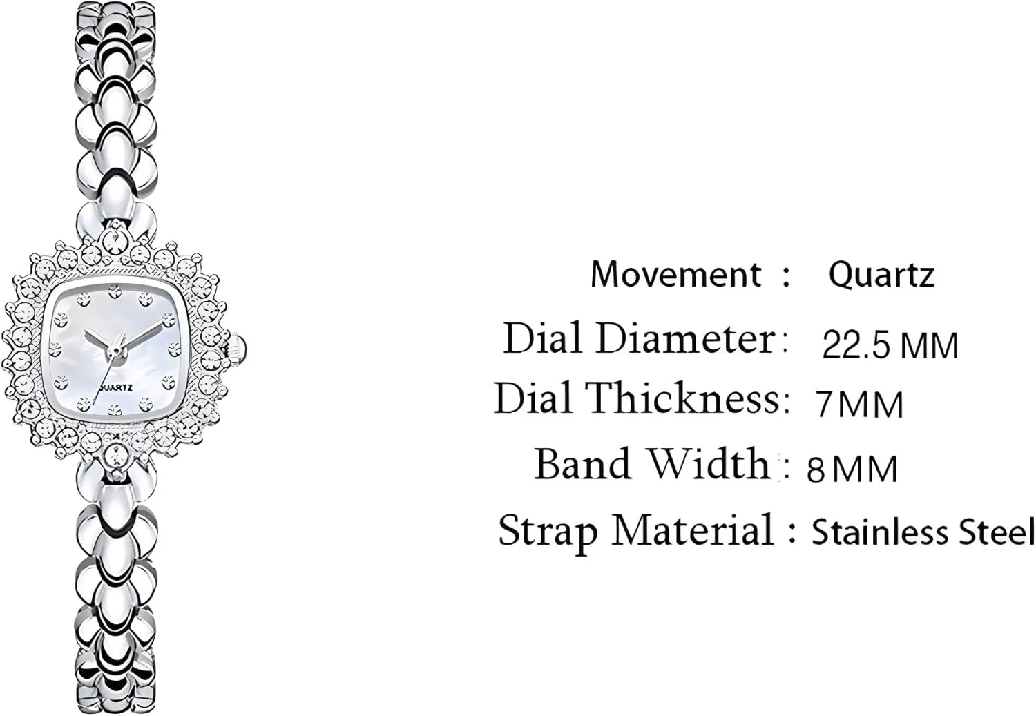 Reginald Luxury Watch for Women WristWatches Diamond Square Small Dial Bracelet Watch Casual Quartz Watch Fashion Ladies Watch
