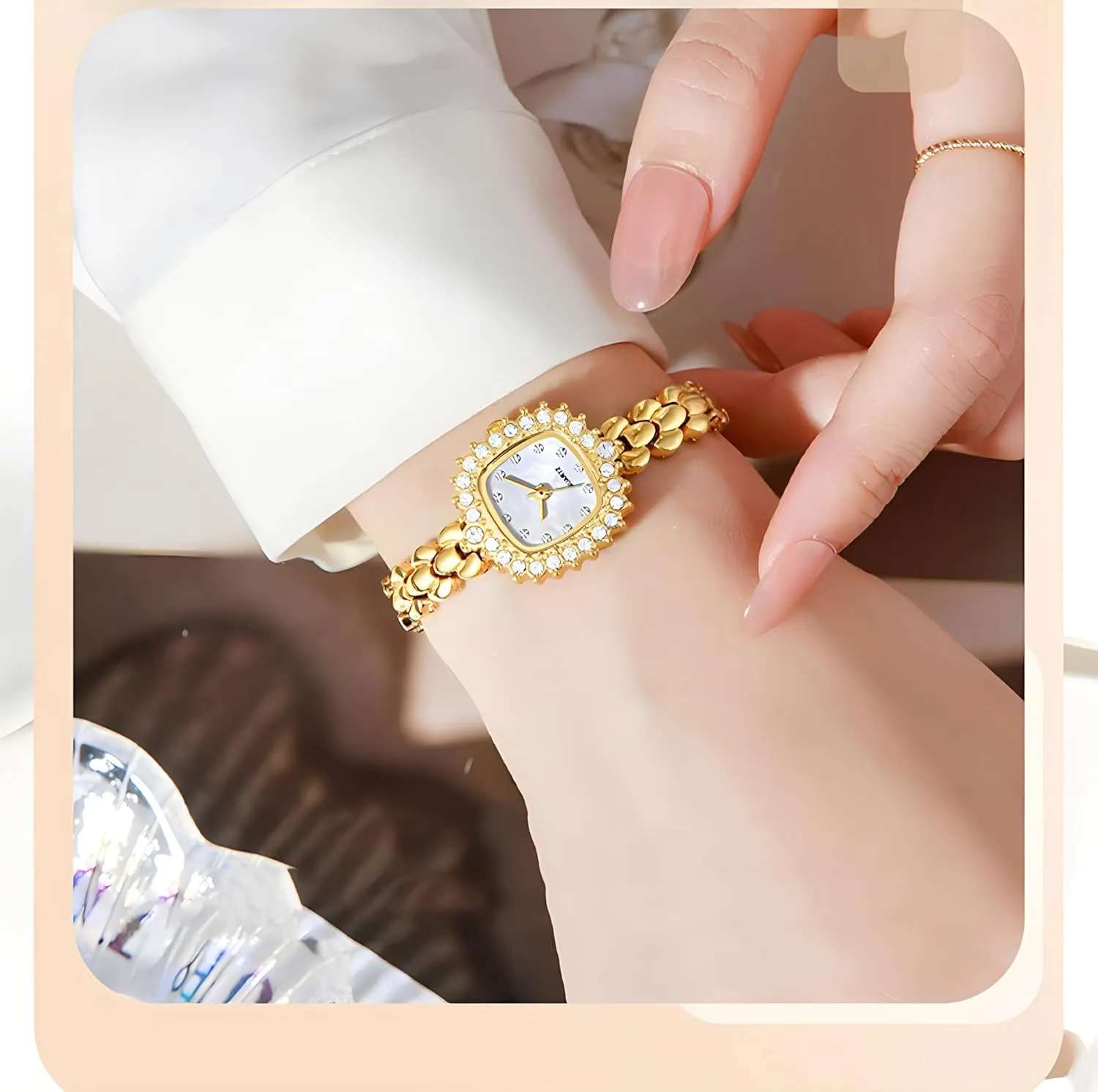 Reginald Luxury Watch for Women WristWatches Diamond Square Small Dial Bracelet Watch Casual Quartz Watch Fashion Ladies Watch