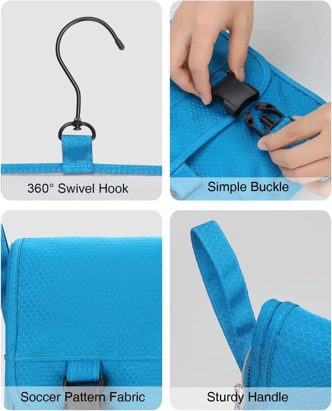 Relavel Travel Hanging Toiletry Bag for Men Women Travel Kit Shaving Bag Waterproof Large Makeup Bag Wash Bag Makeup Organizer Cosmetic Case for Bathroom Shower Black (Extra Large Blue)