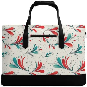 Retro Sprinkles & Blooms | Faux Leather Briefcase | Business Laptop Bag – Classic, Durable, Water-Resistant