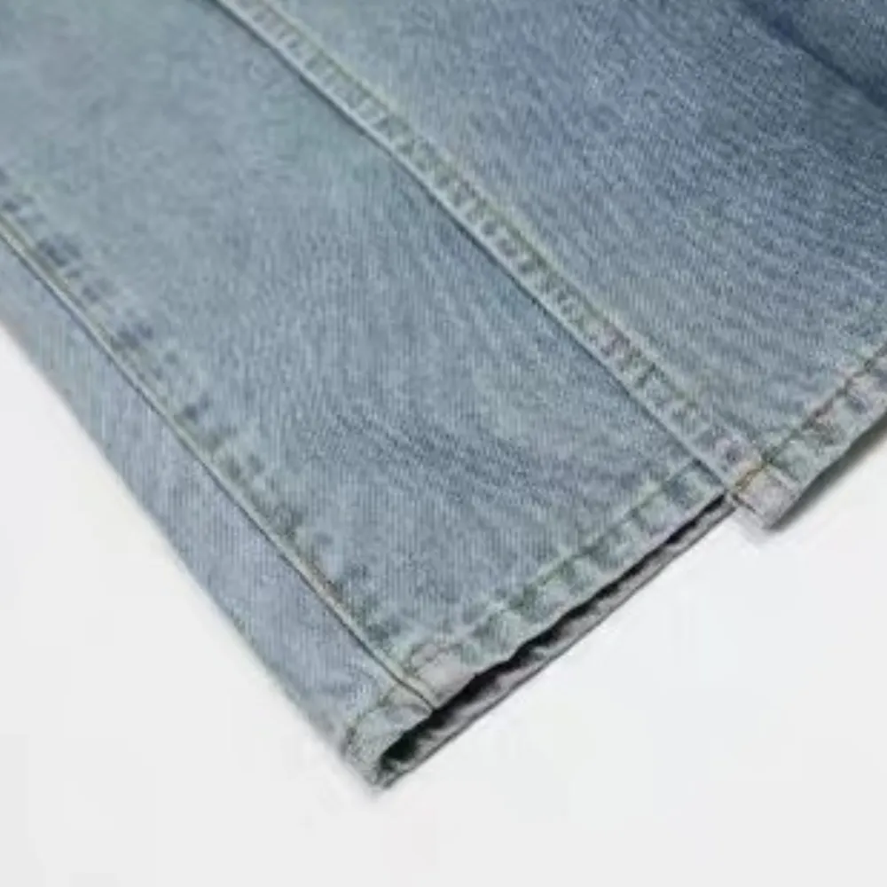 Reverse Design Patchwork Washed Jeans