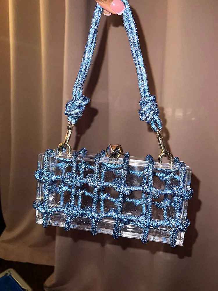 Rhinestone Rope Clear Box Handbag