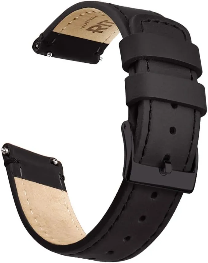 Ritche Christmas Gift Quick Release Leather Watch Band Leather Watch Strap 18mm 19mm 20mm 21mm 22mm 23mm or 24mm for Men and Women, White Elephant Gifts, Stocking Stuffers For Men