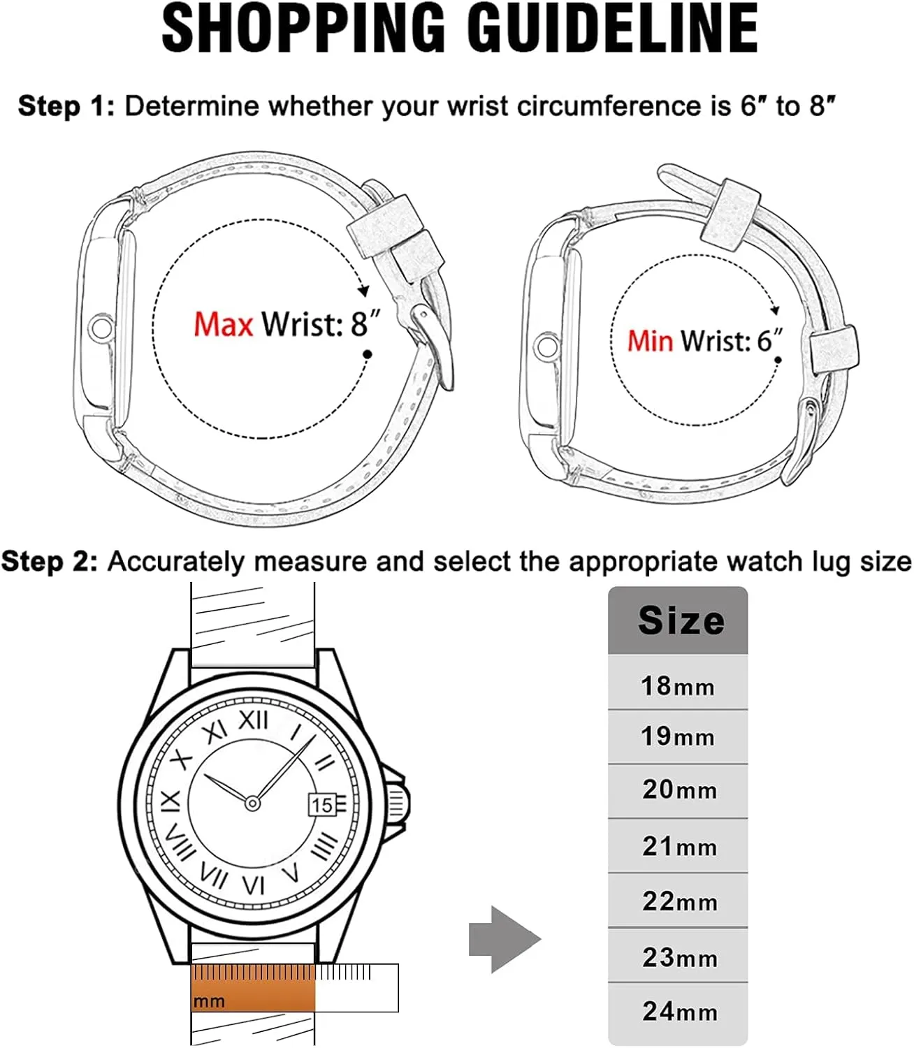 Ritche Christmas Gift Quick Release Leather Watch Band Leather Watch Strap 18mm 19mm 20mm 21mm 22mm 23mm or 24mm for Men and Women, White Elephant Gifts, Stocking Stuffers For Men