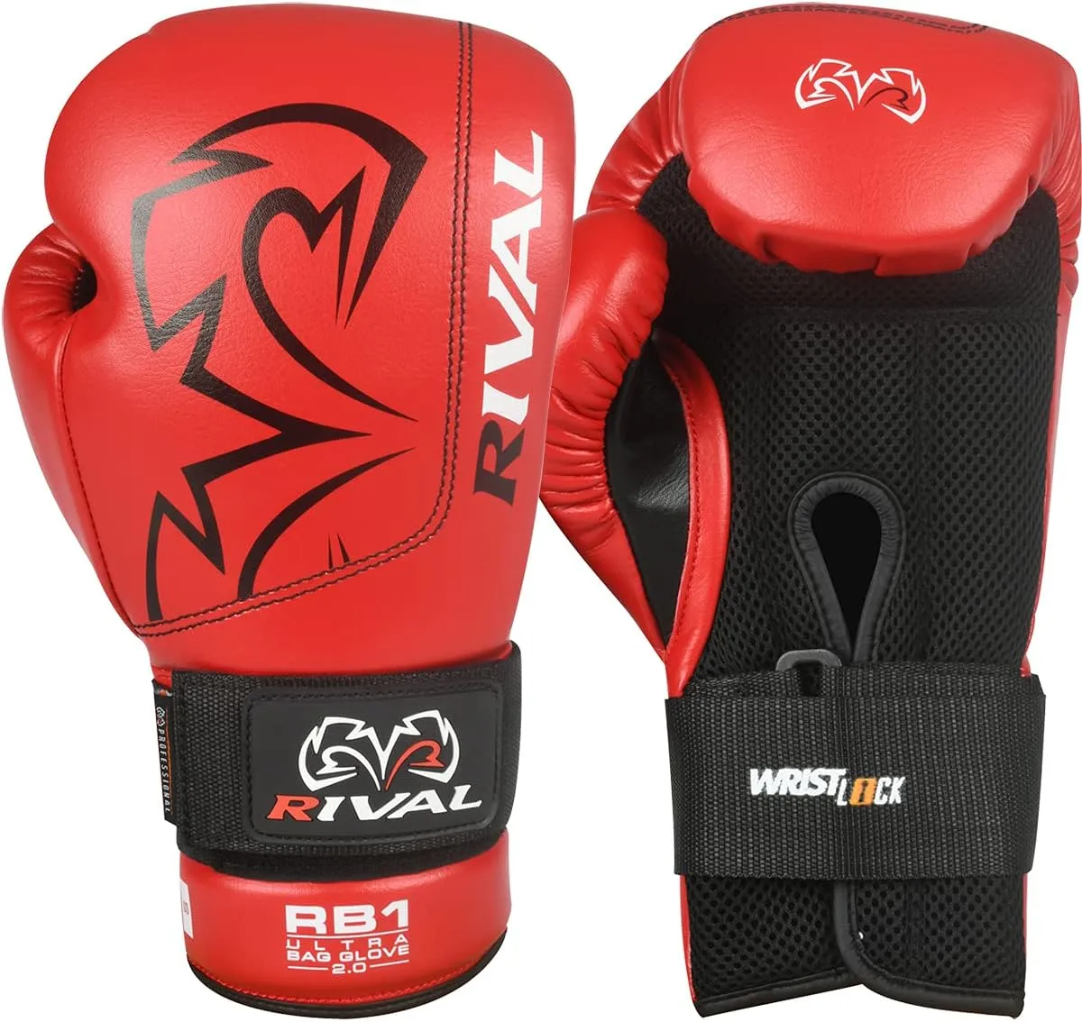 RIVAL Boxing RB1 2.0 Ultra Bag Gloves, Hook and Loop Closure, Super-Resistant Microfiber, High-Density Foam, Breathable Mesh Palm