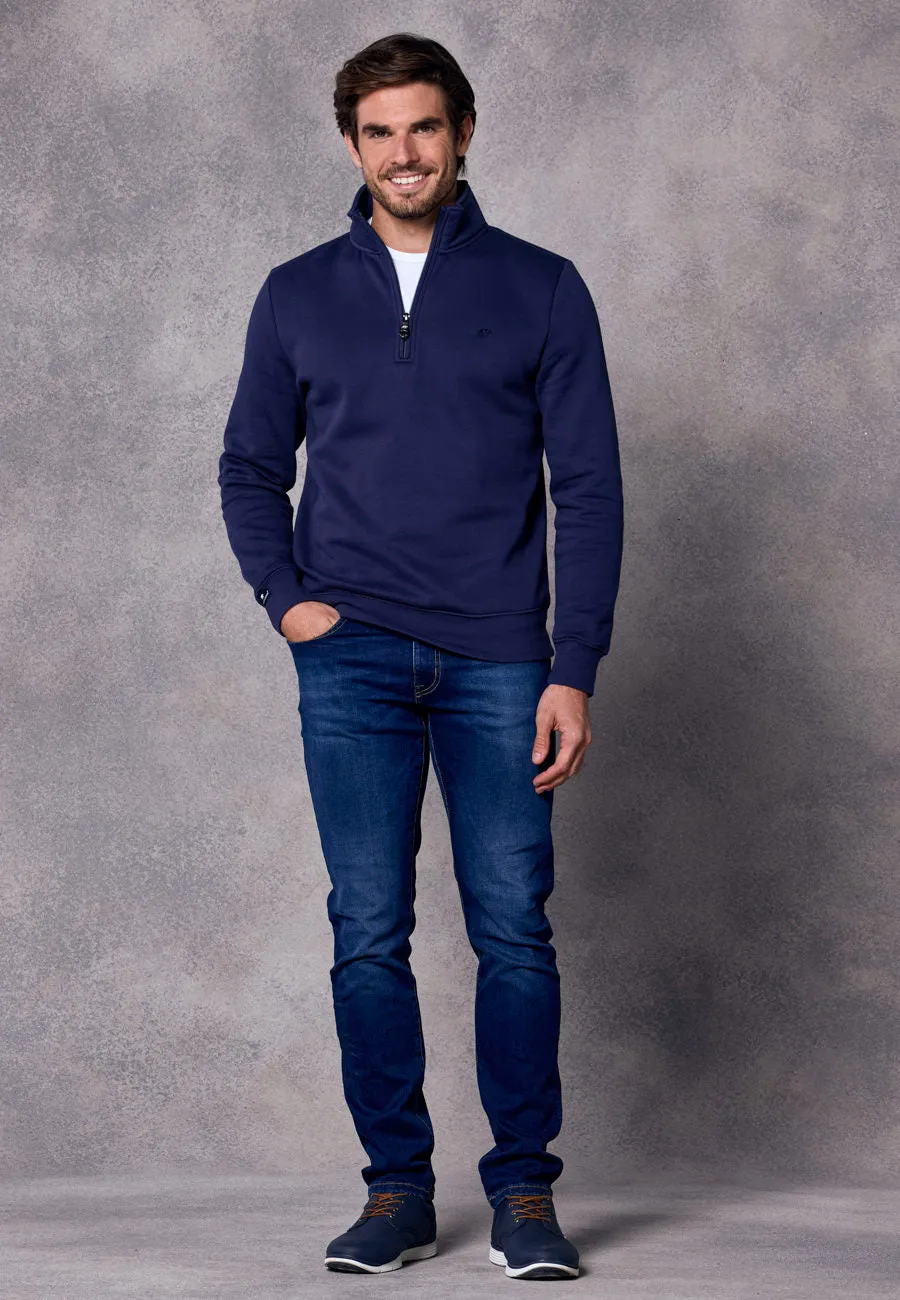 Rivet & Denim 1/4 Zip Flux Knit | Navy