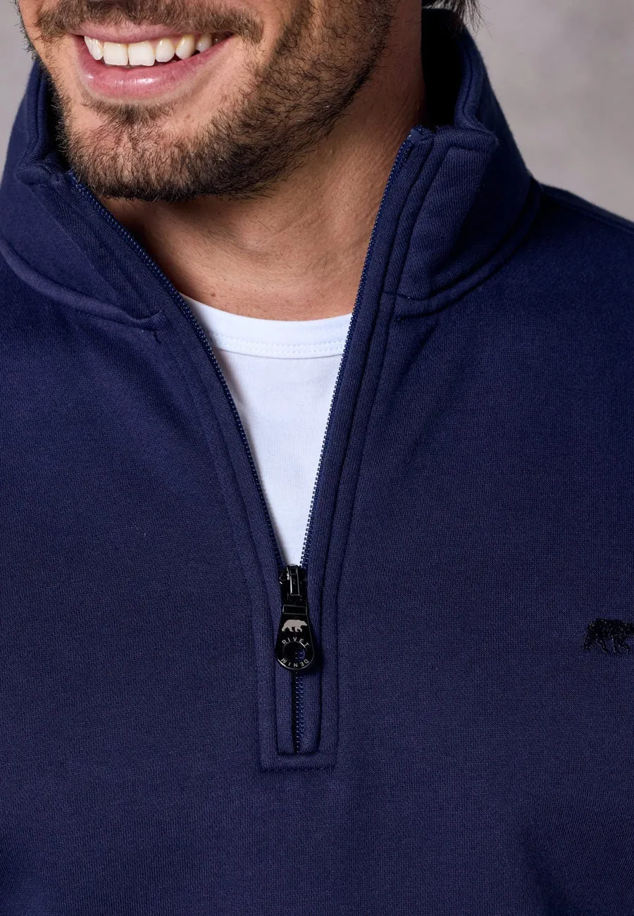 Rivet & Denim Flux Half Zip Sweatshirt - Navy