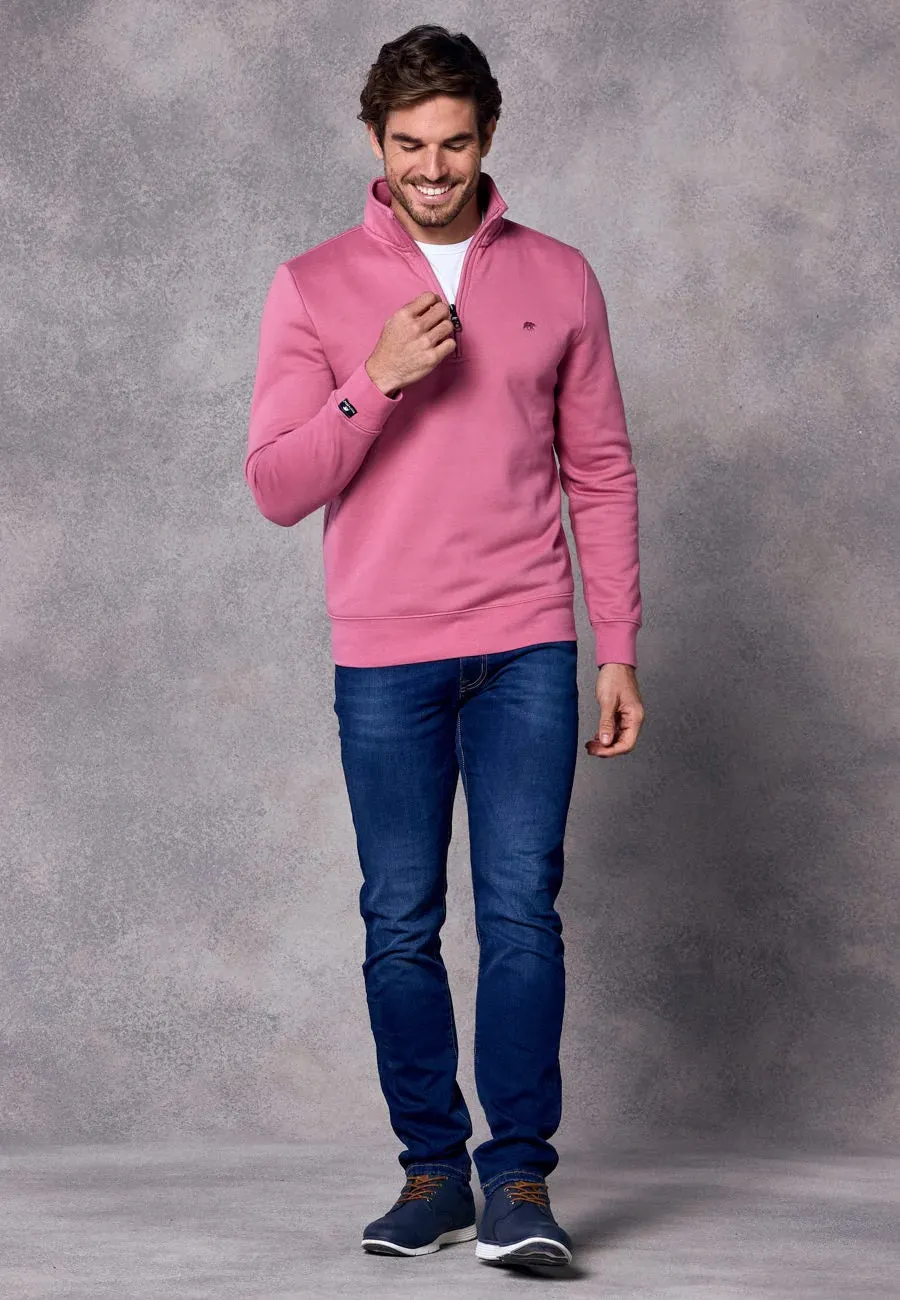 Rivet & Denim Flux Half Zip Sweatshirt - Rose