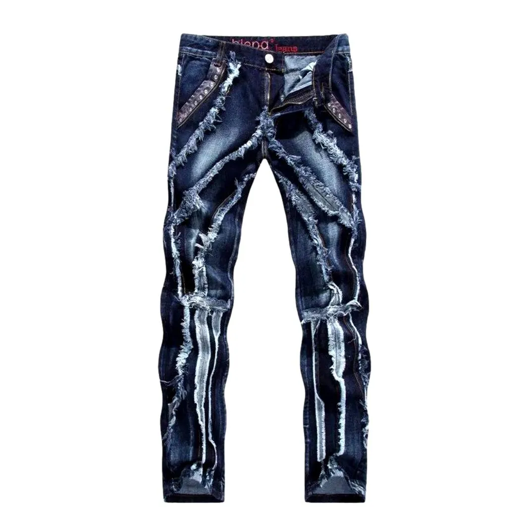 Rivet pocket embellished men jeans