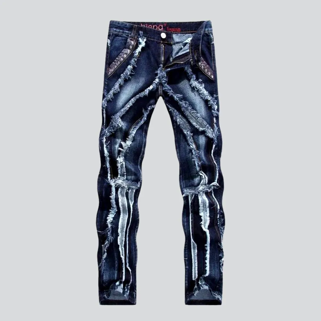 Rivet pocket embellished men jeans