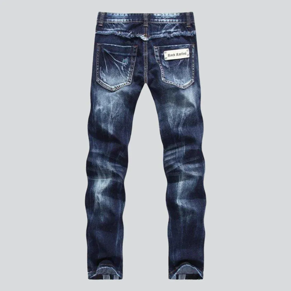 Rivet pocket embellished men jeans