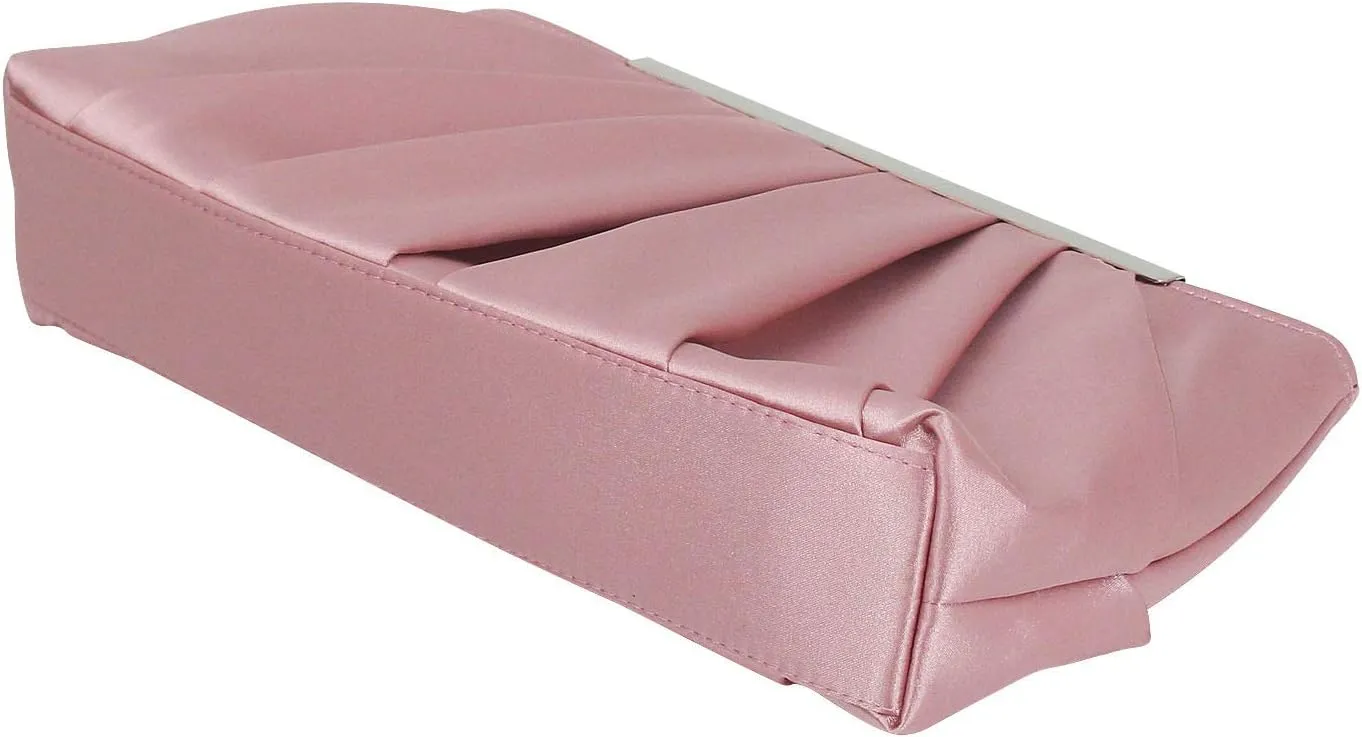 RomanticDesign Elegant Evening Clutch Pleated Satin Bridal Purse Party Prom Banquet Handbag Shoulder Bag