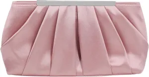 RomanticDesign Elegant Evening Clutch Pleated Satin Bridal Purse Party Prom Banquet Handbag Shoulder Bag