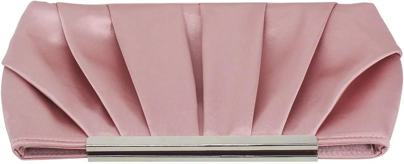 RomanticDesign Elegant Evening Clutch Pleated Satin Bridal Purse Party Prom Banquet Handbag Shoulder Bag