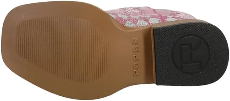 ROPER Toddler Girls Glitter Breeze Inlay Square Toe Casual Boots Mid Calf - Brown