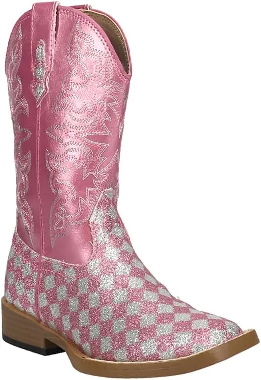 ROPER Toddler Girls Glitter Breeze Inlay Square Toe Casual Boots Mid Calf - Brown