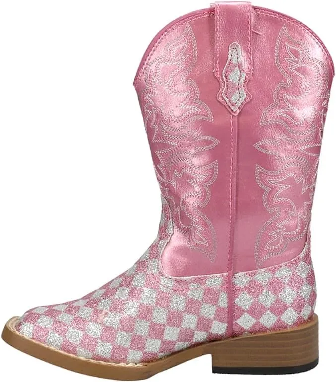 ROPER Toddler Girls Glitter Breeze Inlay Square Toe Casual Boots Mid Calf - Brown