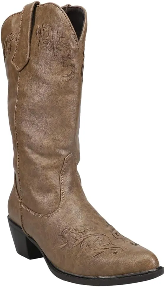 ROPER Womens Brooklyn Round Toe Casual Boots Mid Calf Low Heel 1-2" - Beige