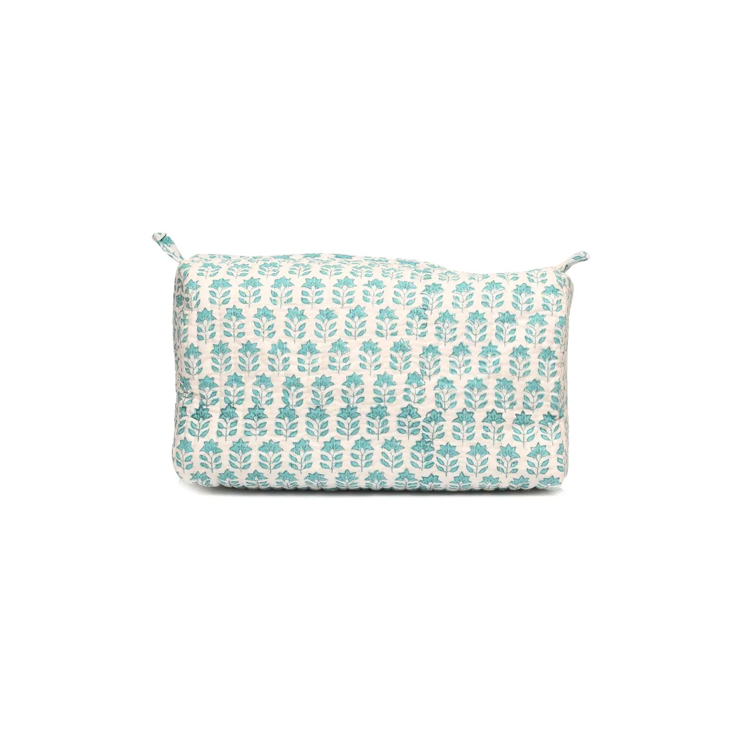 ROSE MARY BUTI TURQUOISE QUILTED TOILETRY POUCH