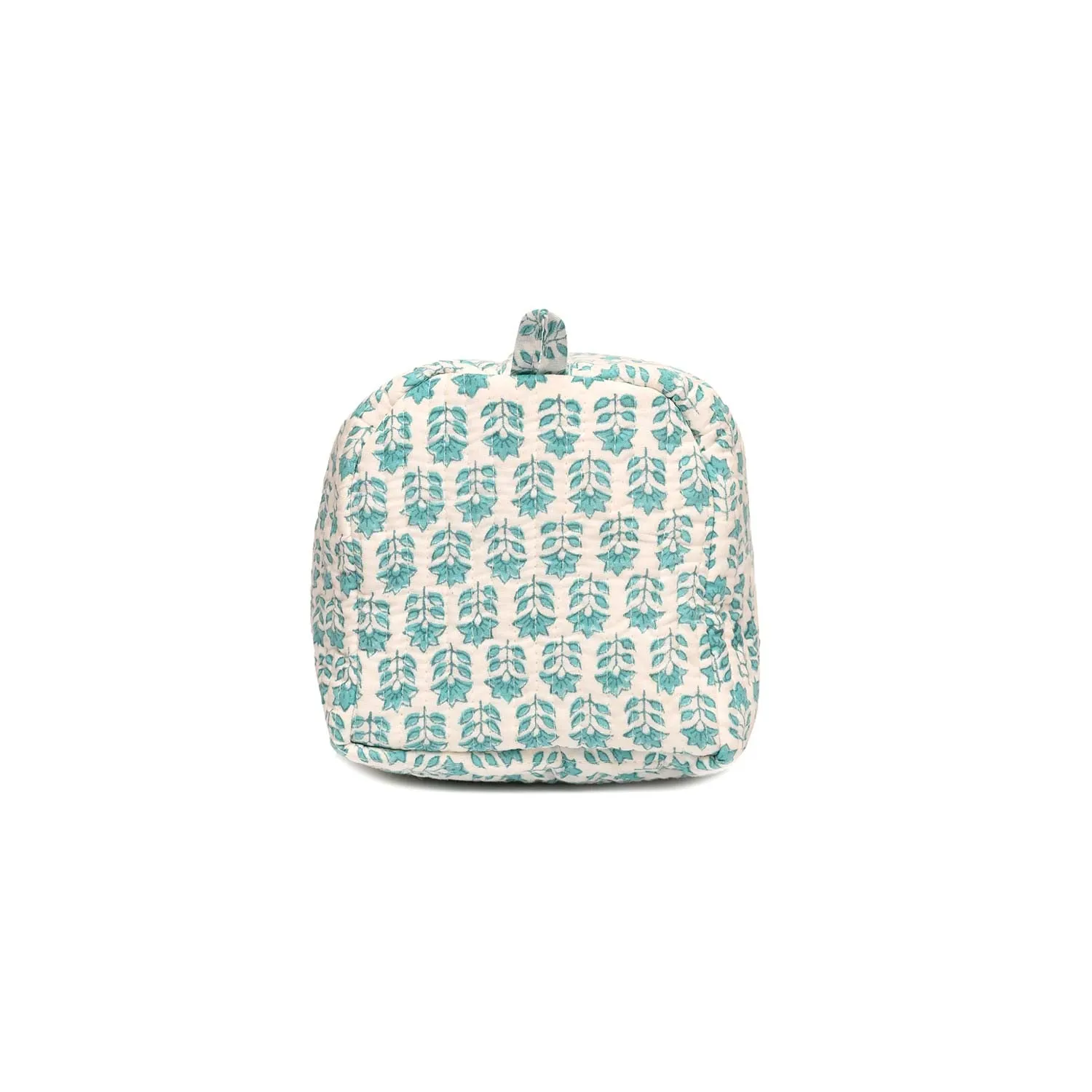 ROSE MARY BUTI TURQUOISE QUILTED TOILETRY POUCH