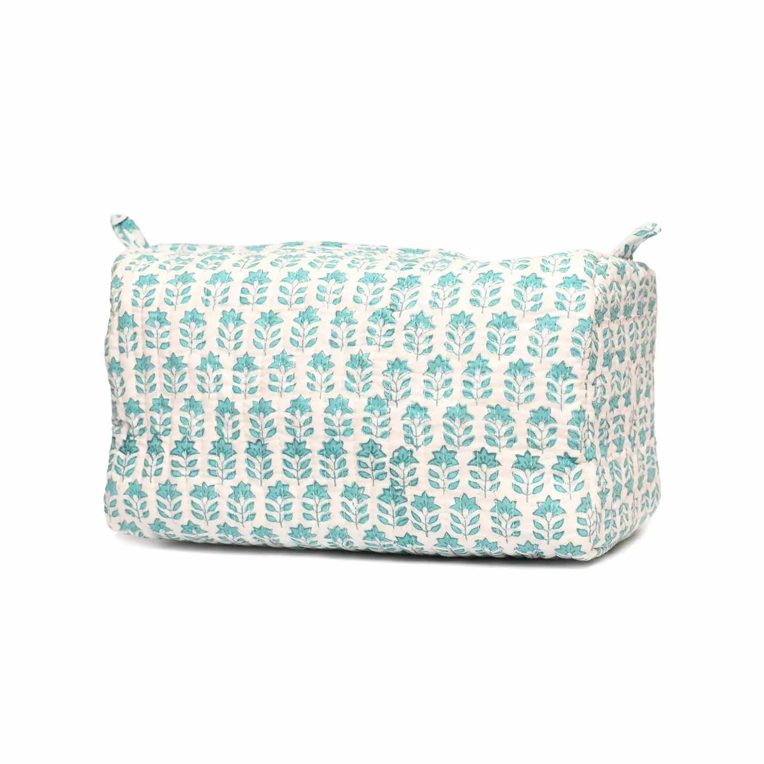 ROSE MARY BUTI TURQUOISE QUILTED TOILETRY POUCH
