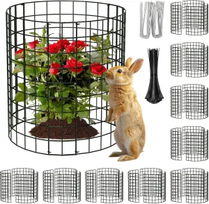 Round Plant Protector from Animals,12'' x 12'' Metal Wire Mesh Garden Plant Cages for Outdoor Gardening Supplies, Garden Protection Rabbits Chickens Ducks for Vegetables, Flowers, Shrubs (10)