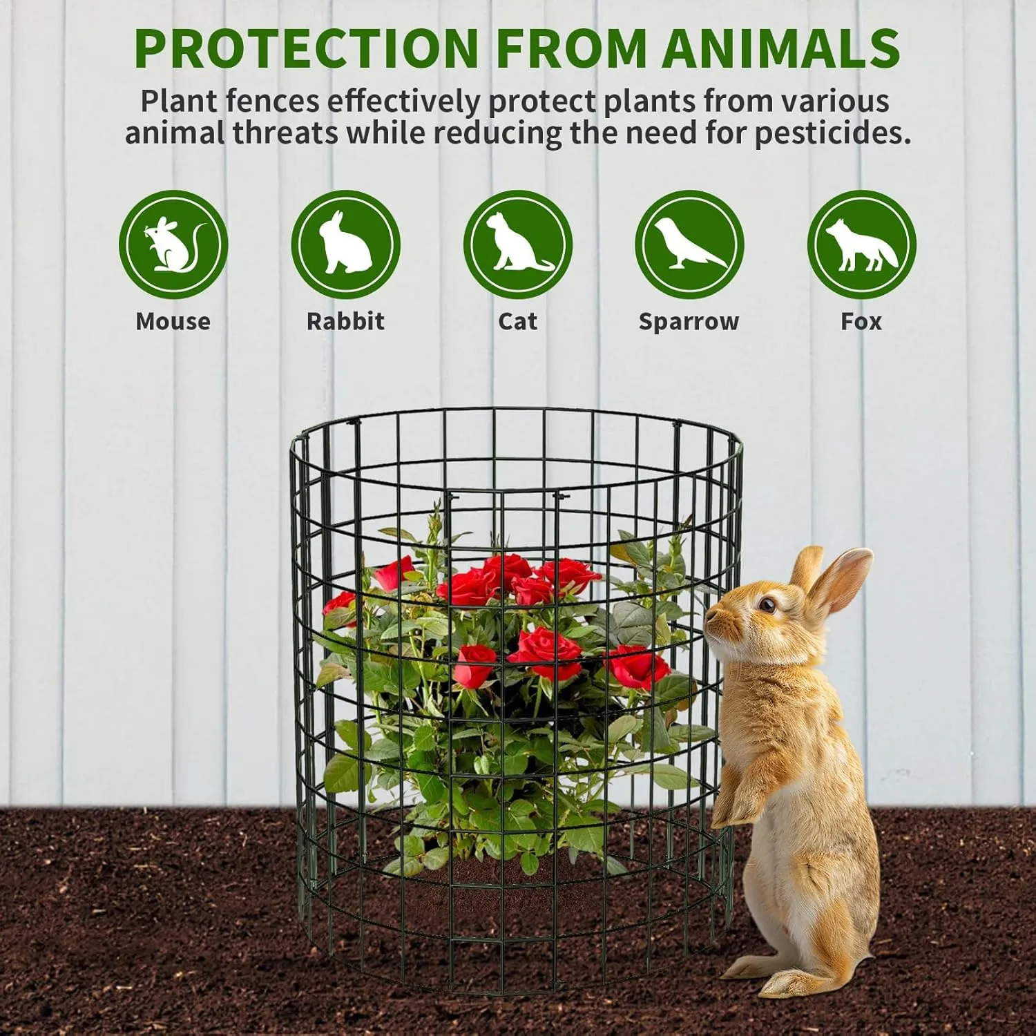 Round Plant Protector from Animals,12'' x 12'' Metal Wire Mesh Garden Plant Cages for Outdoor Gardening Supplies, Garden Protection Rabbits Chickens Ducks for Vegetables, Flowers, Shrubs (10)
