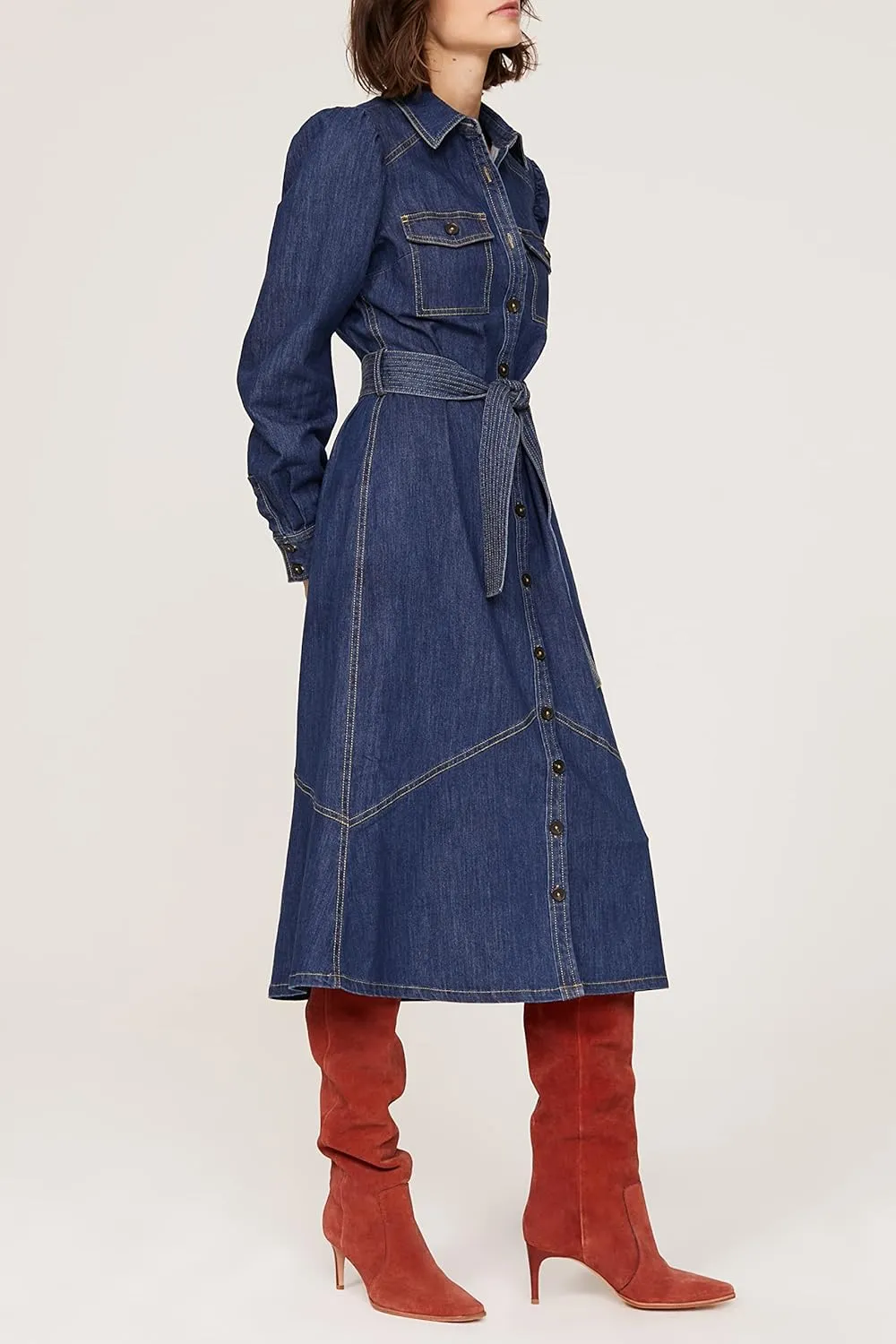 RTR Design Collective Denim Tie Front Dress