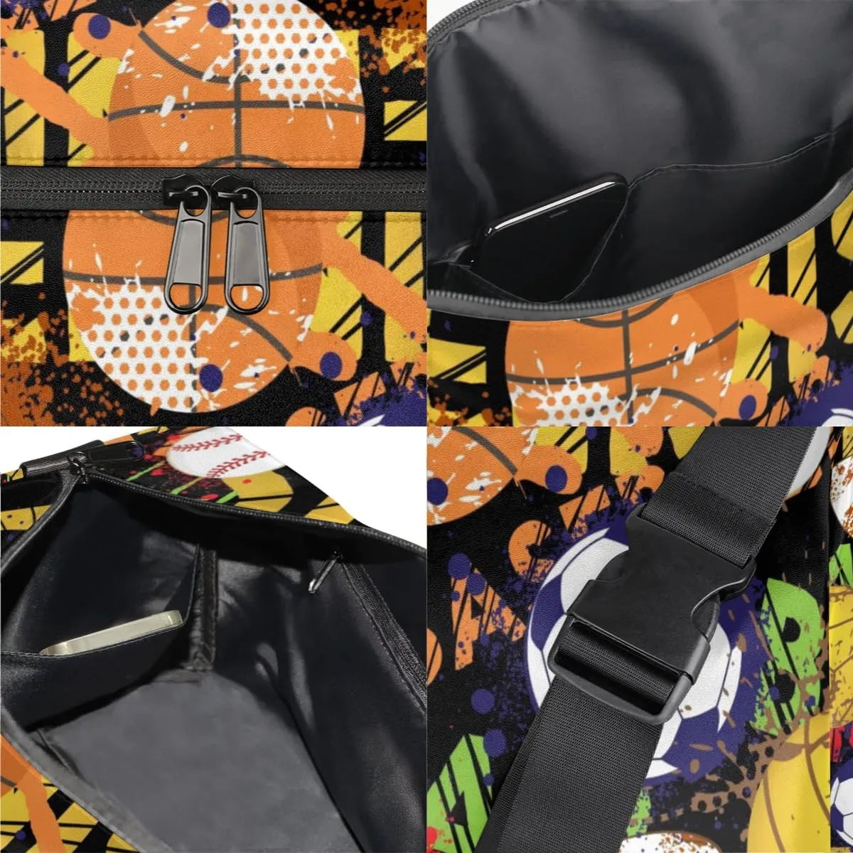 Rugby Basketball Baseball Small Gym Bag for Men Women Workout Sport Duffle Bag Waterproof Weekender Overnight Bag Lightweight Carry on Tote Bag Crossbody Shoulder Travel Bag for Swim Yoge Dance