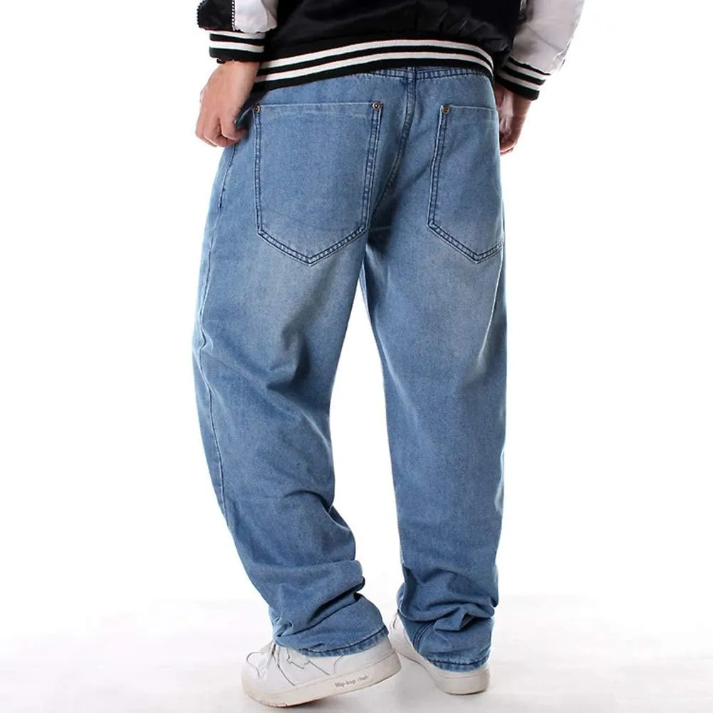 Ruiatoo Men's Classic Baggy Jeans Daily Loose Denim Jeans Hip Hop Dance Jogging Long Casual Pants