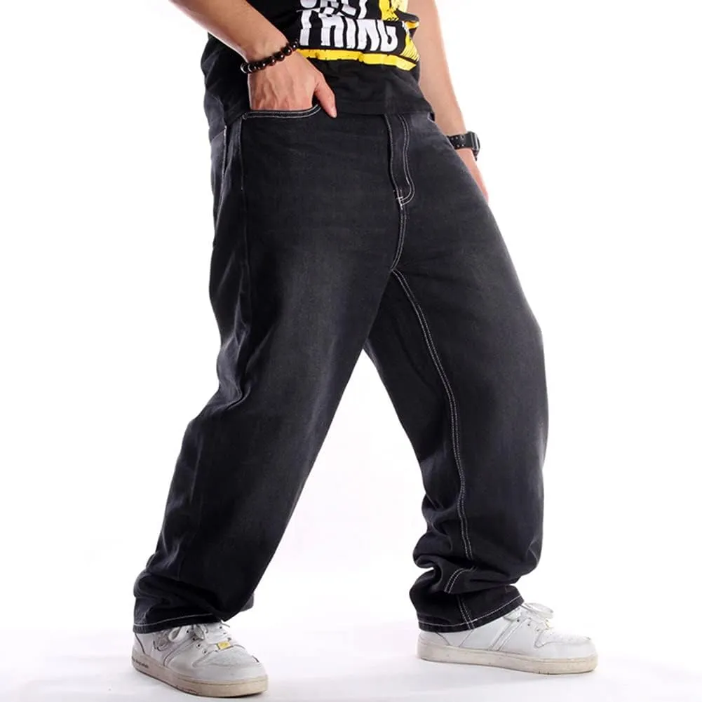 Ruiatoo Men's Classic Baggy Jeans Daily Loose Denim Jeans Hip Hop Dance Jogging Long Casual Pants