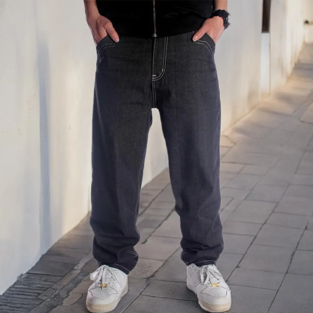 Ruiatoo Men's Classic Baggy Jeans Daily Loose Denim Jeans Hip Hop Dance Jogging Long Casual Pants