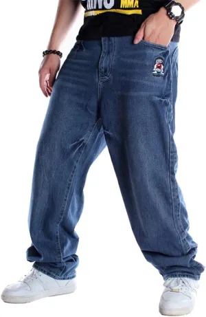 Ruiatoo Men's Classic Baggy Jeans Daily Loose Denim Jeans Hip Hop Dance Jogging Long Casual Pants