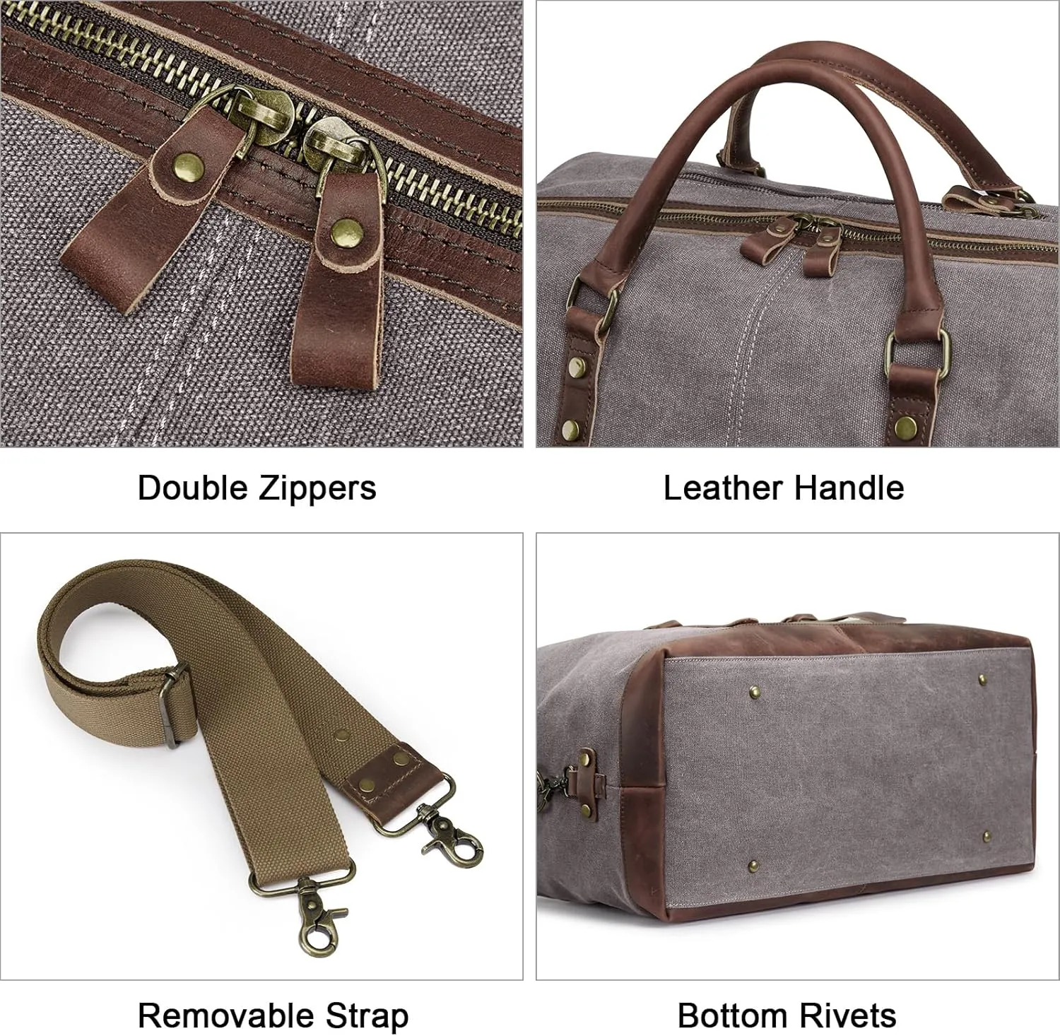 S-ZONE Duffle Bag for Travel Canvas Duffel Bag Carry on Weekender Bag for Men